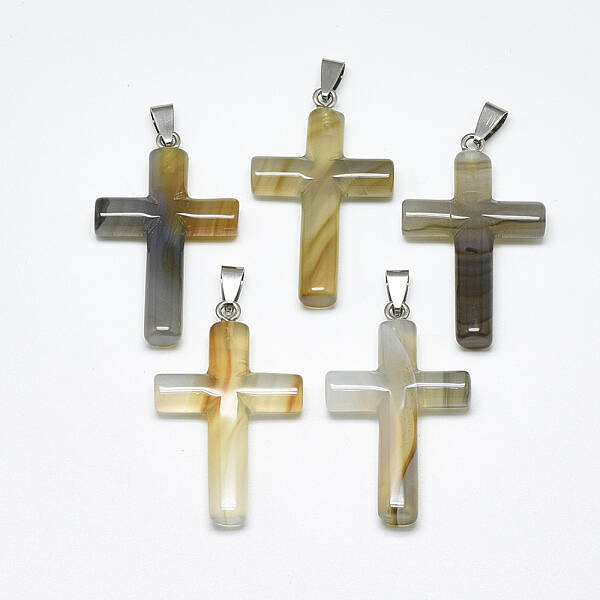 Natural Grey Agate Pendants