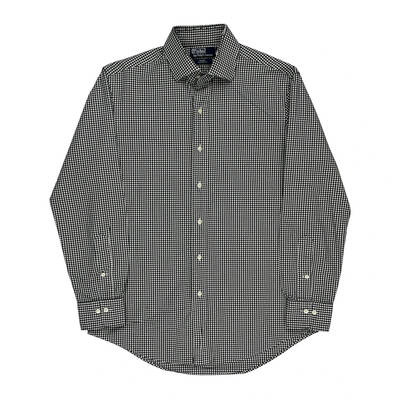 Regent Custom Fit Polo By Ralph Lauren Checked Shirt - Medium Black & White Cotton | Size: medium