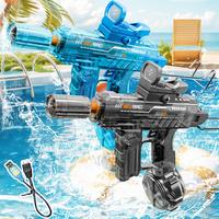 Electric Automatic Water Gun, USB Rechargeable Water Fight Toy, Outdoor Beach Firing Shooting Game Water Fight Toy for Gifts