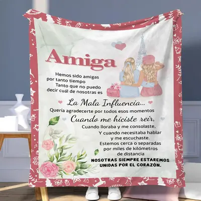 Floral Eiffel Tower Pattern Blanket, 1 Count Soft Warm Throw Blanket, Air-conditioned Room Blanket, Warm Nap Blanket for Home...