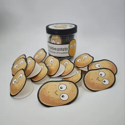 Positive Potato Emotional Support Affirmation Card, 30pcs/box Emotional Support Affirmation Card, Office Stationery & Supplie...