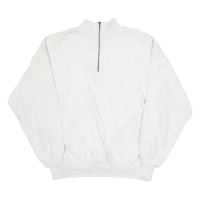 SWITCHER Mens Sweatshirt Grey 1/4 Zip L