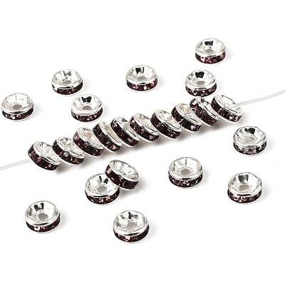 Brass Grade A Rhinestone Spacer Beads