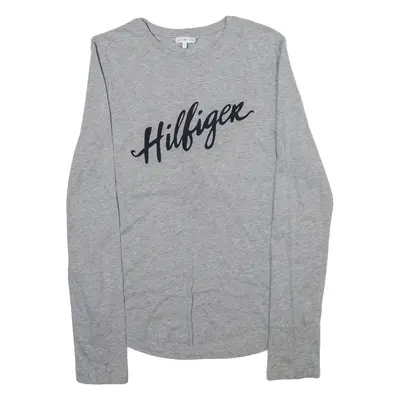 TOMMY HILFIGER Mens T-Shirt Grey Long Sleeve S