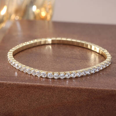 925 Sterling Silver Pave Cubic Zirconia Sqaure Link Chain Bracelets