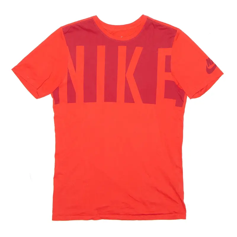 NIKE Athletic Cut Sports Red Short Sleeve T-Shirt Mens S