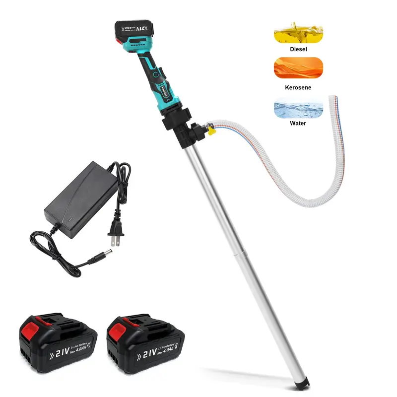Kaitnax Cordless Stick Water Transfer Pump, with 4000mAh 21V Battery & Charger, 720GPH, 32FT Head, Handheld Portable Utility ...