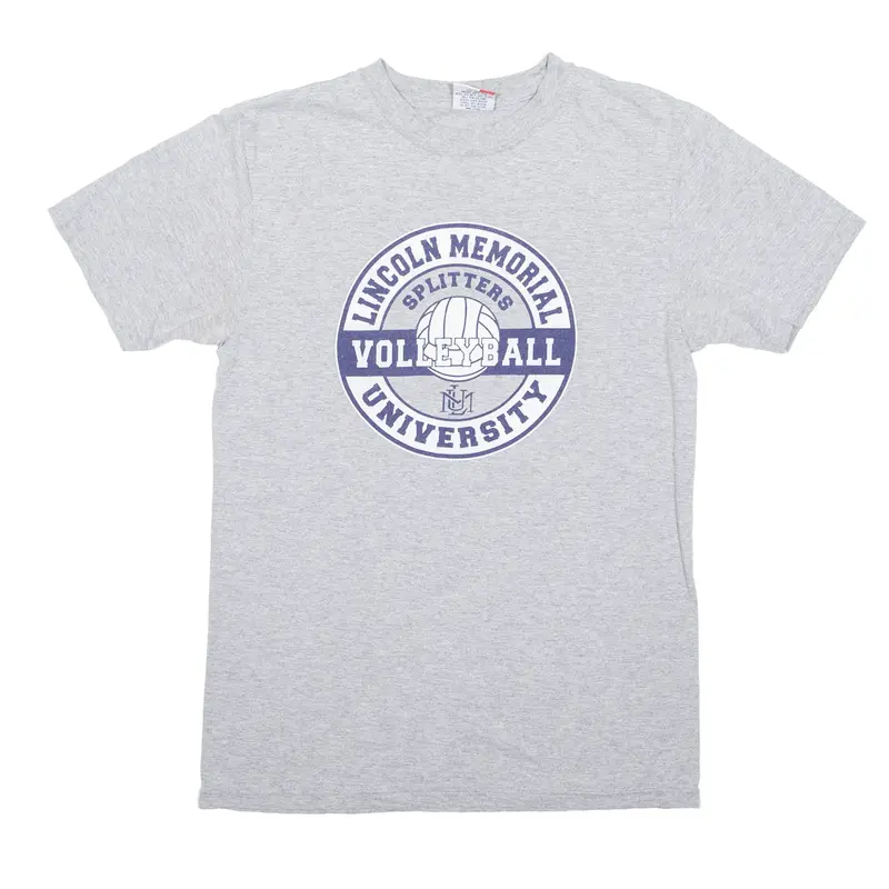 CAMPUS ONE Lincoln Memorial VolleyBall T-Shirt Grey Short Sleeve Mens S