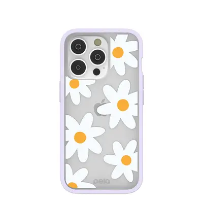 Clear Daisy iPhone 14 Pro Case With Lavender Ridge