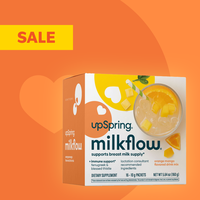 UpSpring MilkFlow Drink Mix Fenugreek & Vitamin C&D for Immune Support, Orange Mango