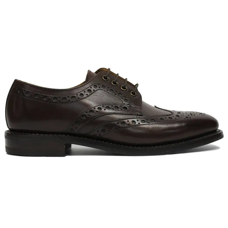 Loake Sutherland Leather Men's Lace Up Shoes - Dark Brown - Size:US 10.5 Men
