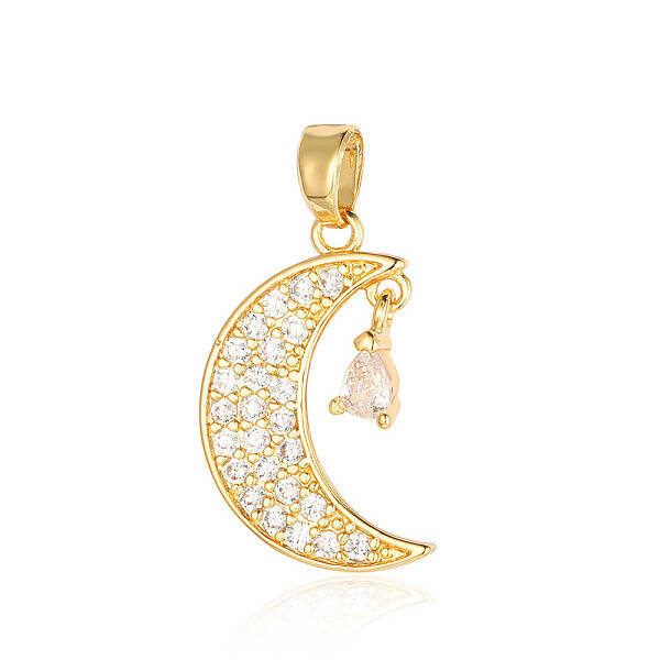 Brass Micro Pave Clear Cubic Zirconia Pendants
