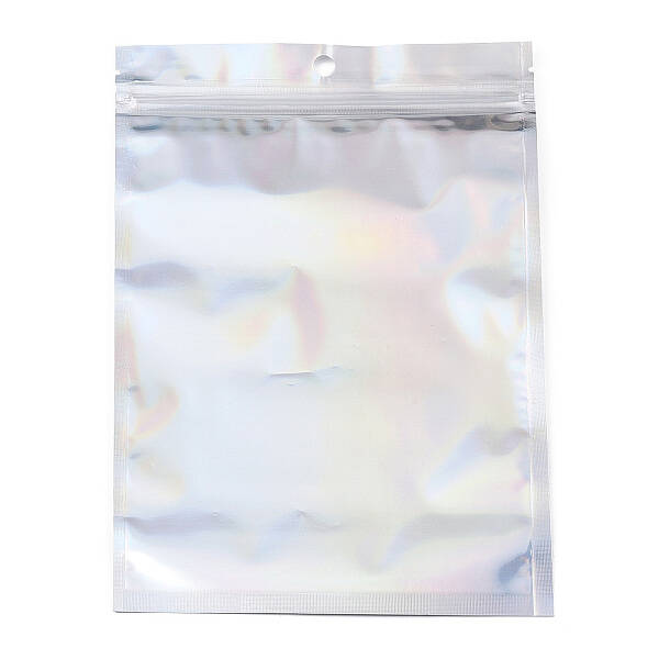 Rectangle Zip Lock Plastic Glitter Holographic Bags