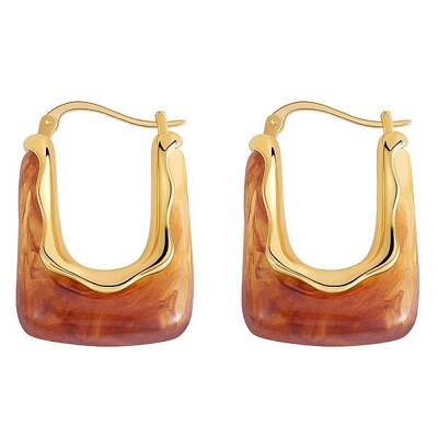 Acrylic Rectangle Thick Hoop Earrings