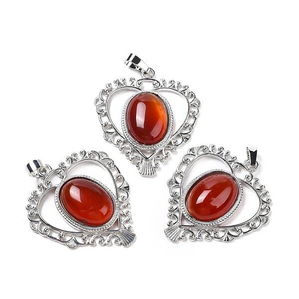 Natural Red Agate Pendants