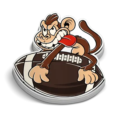 Monkey Football Hard Hat Decal
