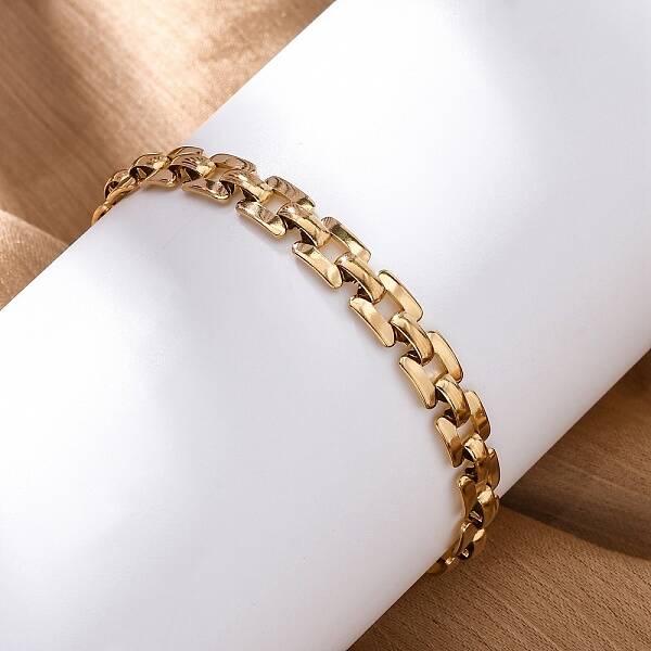304 Stainless Steel Panther Chain Bracelets for Women