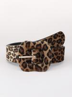 Fashion Colorblock Leopard Print Plush Belt for Women, Casual Waistband for Jeans, All-match Fashion Accessories for Daily We...