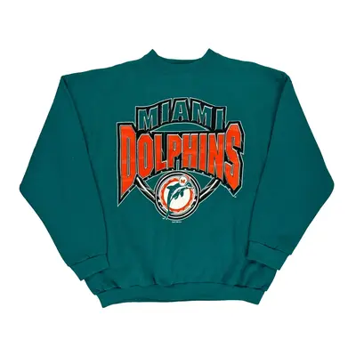 Made In Usa Miami Dolphins Logo 7 Nfl Sweatshirt - XL Teal Cotton Blend