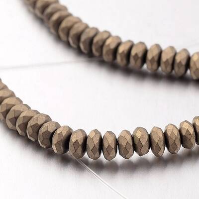 Electroplate Non-magnetic Synthetic Hematite Bead Strands