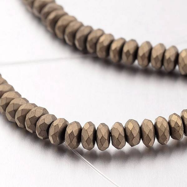 Electroplate Non-magnetic Synthetic Hematite Bead Strands
