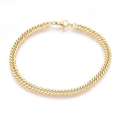 Ion Plating(IP) 304 Stainless Steel Curb Chain Bracelets