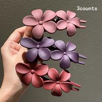 Flower Design Hair Clip, 3 Counts/set Cute Matte Hair Accessories for Women & Girls, Elegant All-match Fashion Accessories fo...