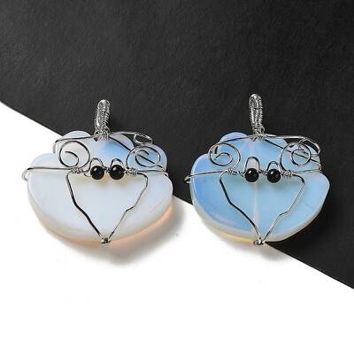 Opalite Copper Wire Wrapped Pendants