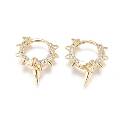 Punk Style Brass Huggie Hoop Earrings