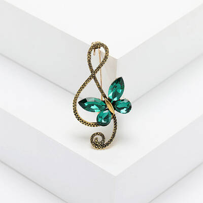Alloy Rhinestone Safety Pin Brooch
