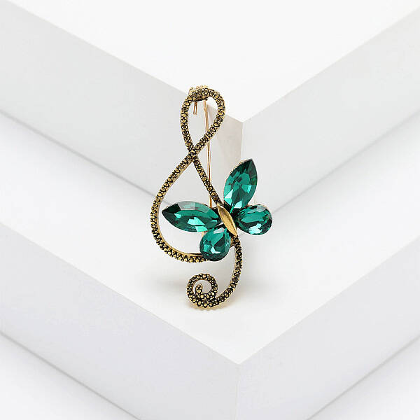 Alloy Rhinestone Safety Pin Brooch