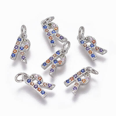 Brass Micro Pave Cubic Zirconia Charms
