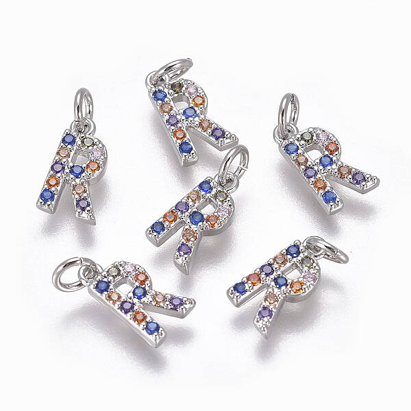 Brass Micro Pave Cubic Zirconia Charms