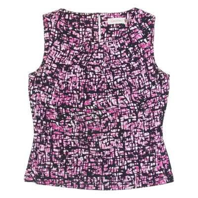 CALVIN KLEIN Womens Printed Top Pink Sleeveless S