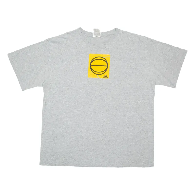 ADIDAS Basketball Mens T-Shirt Grey XL
