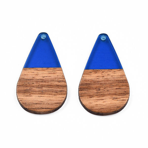 Transparent Resin & Walnut Wood Pendants
