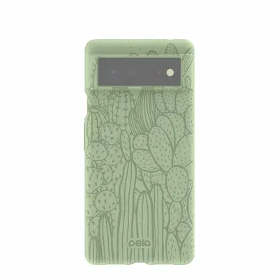 Sage Green Cacti Google Pixel 6 Case