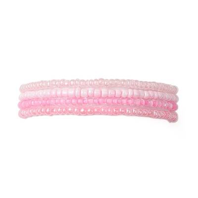4Pcs Rondelle Glass Seed Beaded Stretch Bracelet Sets