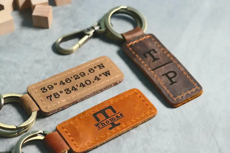 Personalized Leather Keychain, Personalized Coordinates Keychain, Where it All Began, 3 year Anniversary Gift. Mens gift, Mot...