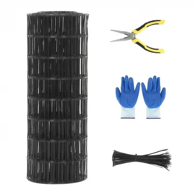 Garvee Black PVC Coated Welded Wire Fence 16GA 2x3 Anti-Rust Durable Vinyl Coating 24x60' Roll for Yard Garden Poultry Pro...