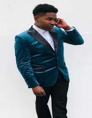 Dark Teal Tuxedo - Black and Teal Suit - Teal Green Suit -  Deep Teal Suit