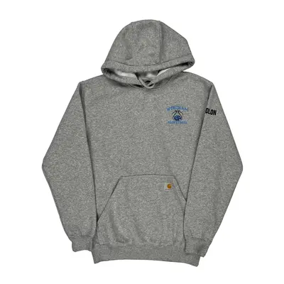 Loose Fit Carhartt Graphic Hoodie - Small Grey Cotton Blend