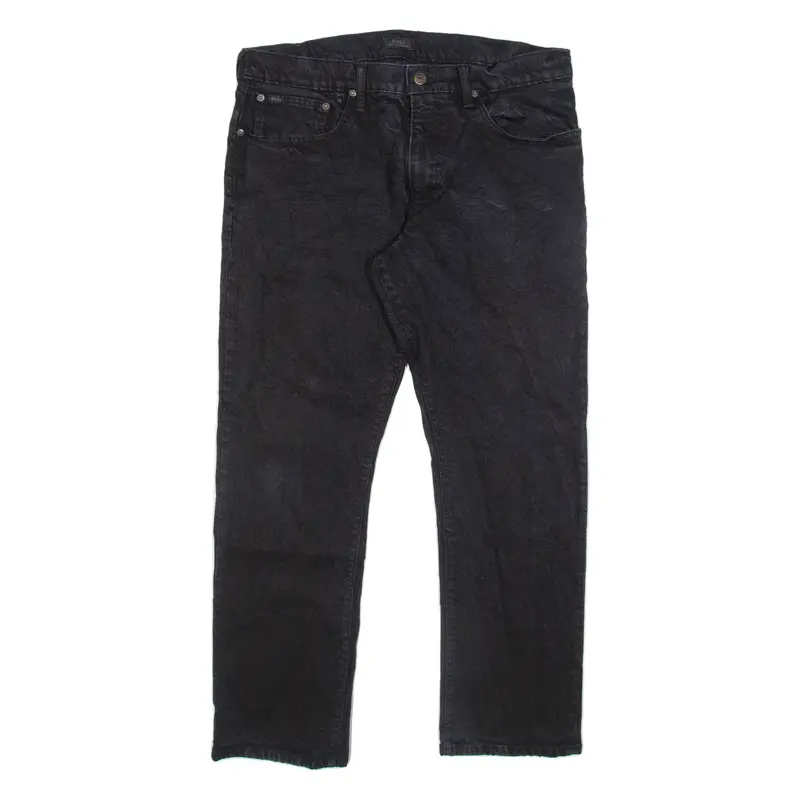 POLO RALPH LAUREN Mens Jeans Black Relaxed Straight W35 L30
