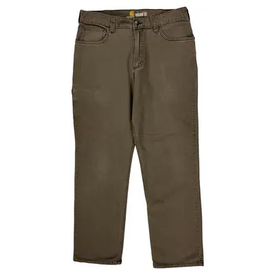 Carhartt Trousers - 33W 30L Brown Cotton Blend