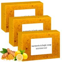 3PcS Lemon Turmeric KojicAcid Soap, Turmeric& Kojic Acid Soap, Kojic Acid Soap, Soap BodyCareBody Wash Lemon Flawless Orqanic
