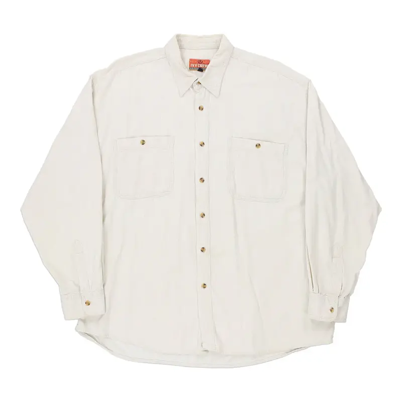 Ivy Crew Flannel Shirt - XL White Cotton