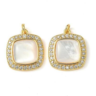 Brass Micro Pave Clear Cubic Zirconia Pendants