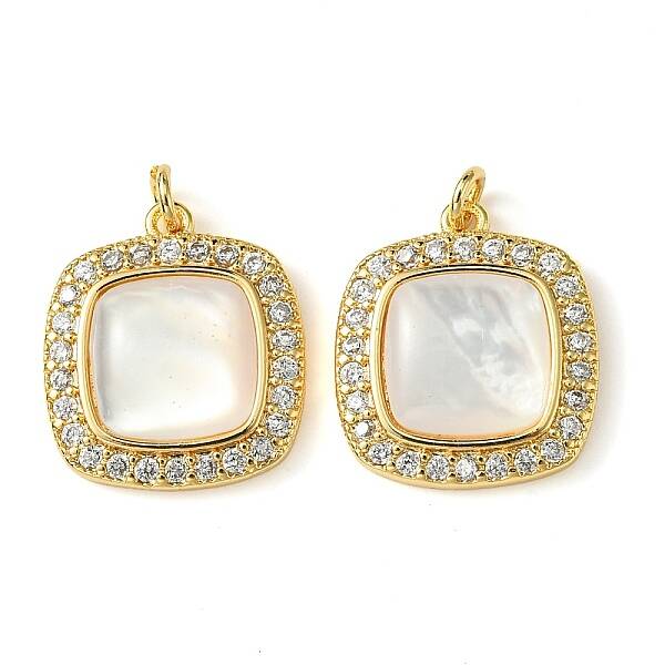 Brass Micro Pave Clear Cubic Zirconia Pendants