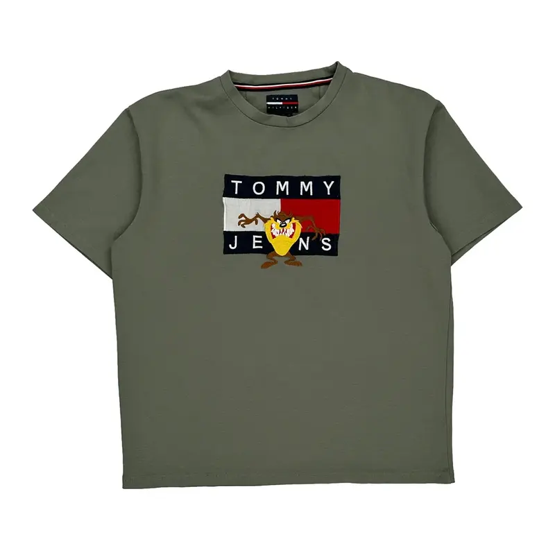 Looney Tunes Tommy Hilfiger Graphic T-Shirt - XL Grey Cotton