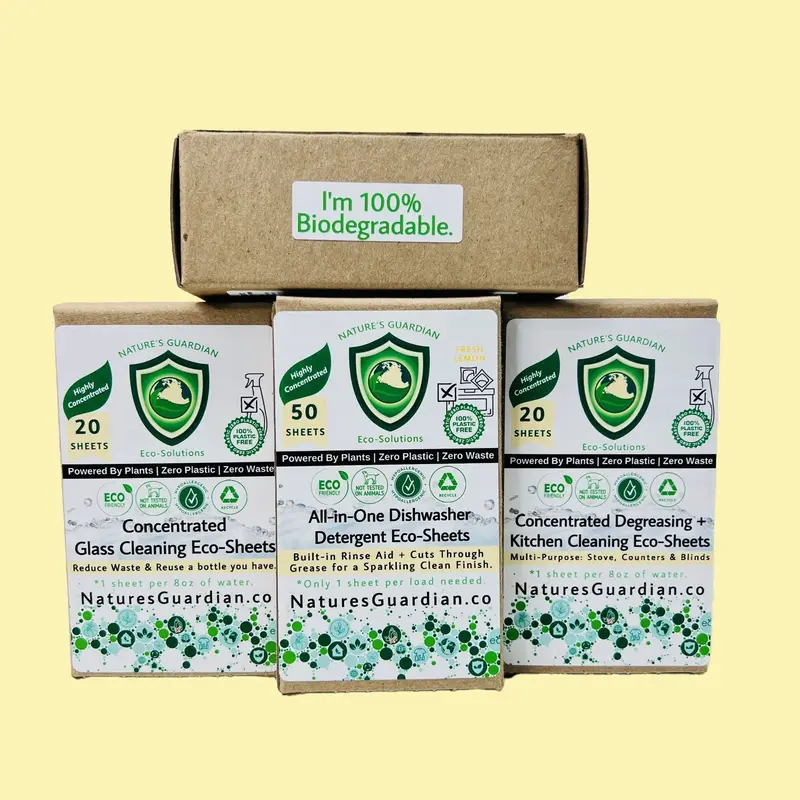 Concentrated Cleaning Eco-Sheets | Multi-Purpose, 4 Varieties to choose from! | Style: Degreasing + Kitchen Cleaning Eco-Shee...